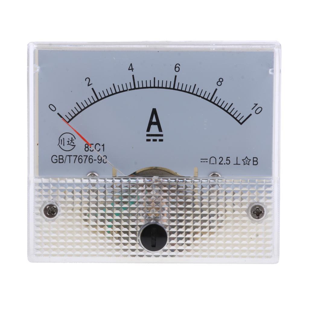 2x DC 0-10A Analog Amp Meter Ammeter Current Panel Ampere Meter 0-10A & 0-5A