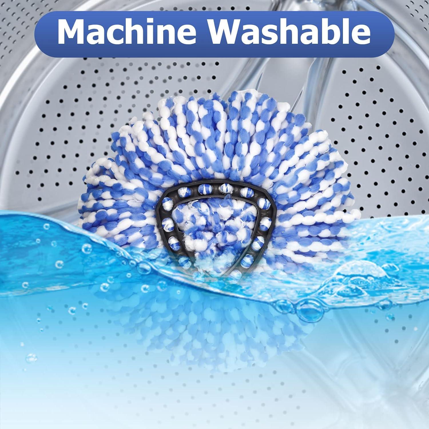 4 Pack Spin Mop Head, Microfiber MOP Thay thế đầu dễ dàng làm sạch sàn nhà thay thế