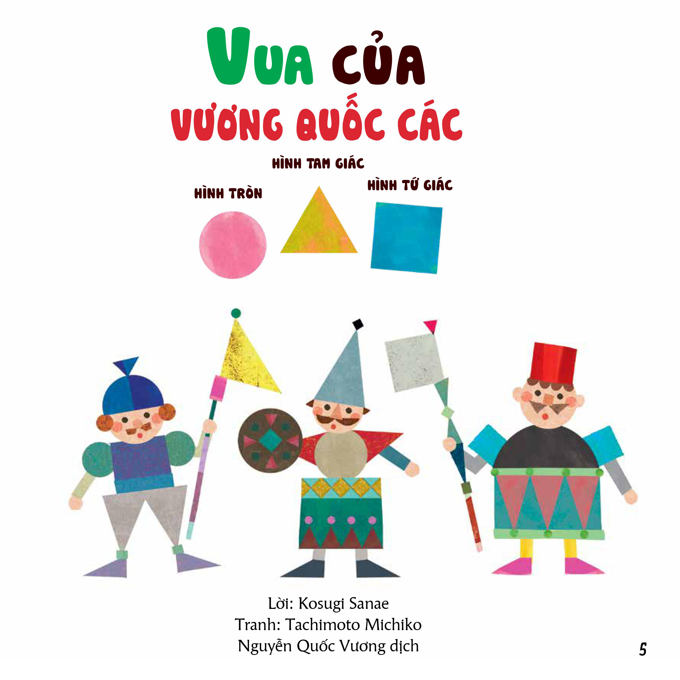 Sách Ehon Nhật Bản - Vua của vương quốc các hình khối: Hình Tròn, Hình Tam Giác, Hình Tứ Giác (3-6 tuổi)