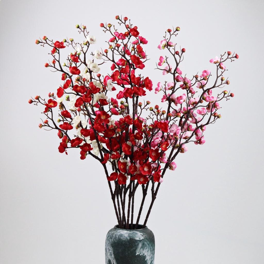 Hoa Giả, Cành Hoa Đào Tết Tuyệt Đẹp Dài 94cm Trang Trí Nhà Cửa, Decor Nội Thất HD-003