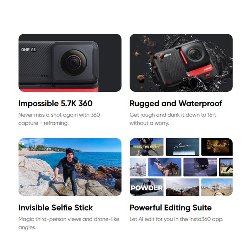 Insta360 ONE RS upgrade Twin Edition new sports Action Camera 5.7K 360 4K wide angle waterproof video camera