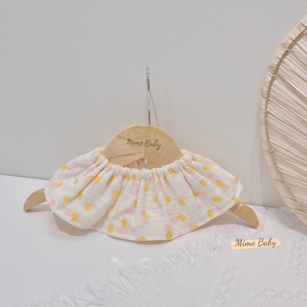 Yếm cổ tròn vải xô muslin họa tiết dễ thương cho bé YC11 Mimo Baby
