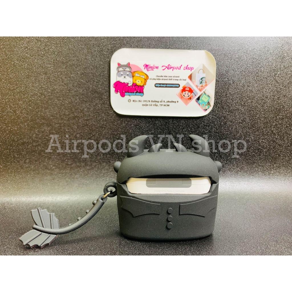 Bao Case Ốp dành cho Airpods 3 rồng sún răng đen siêu cool silicon cao cấp