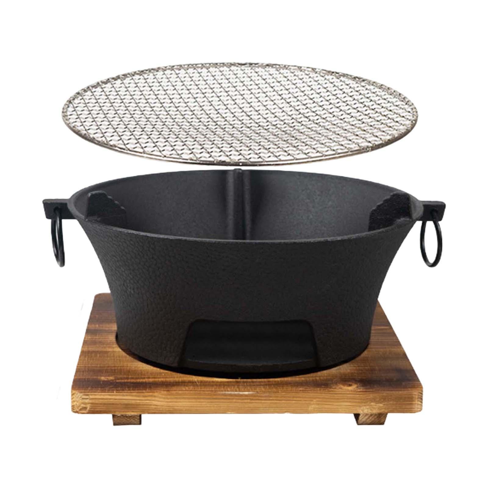 Portable Grill Round Firepit Bowl Furnace for Garden Hiking Picnic S