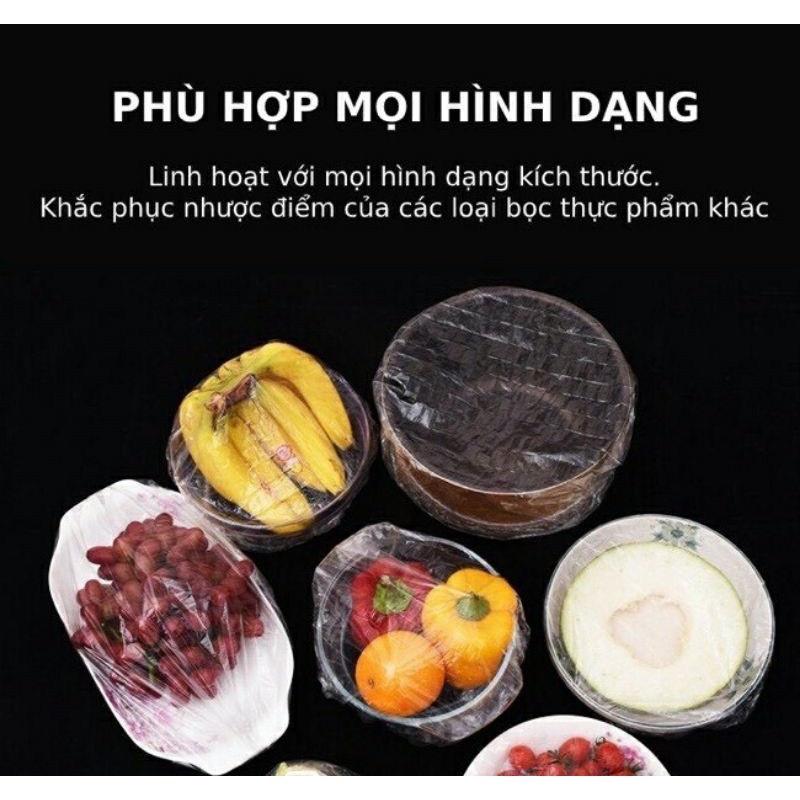 Màng Bọc Thực Phẩm Gói 100c Có Chun Co Giãn Tái Sử Dụng Kèm Túi Gấu