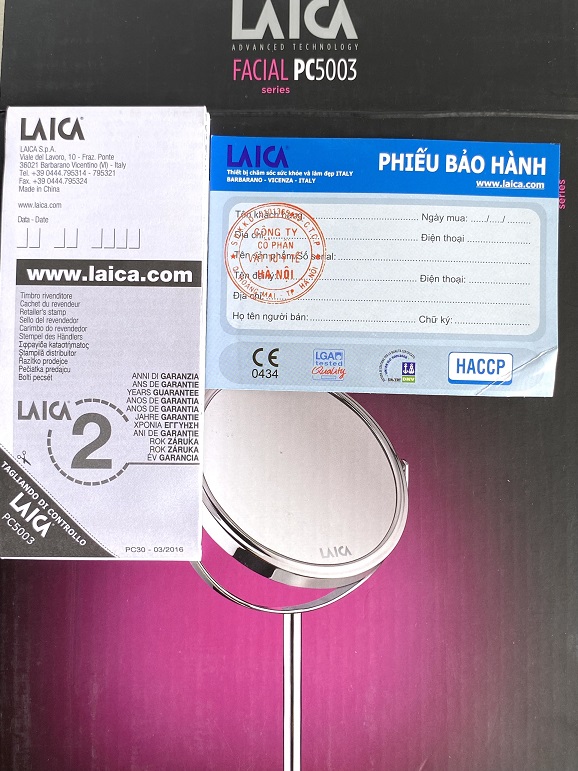 Gương Trang Điểm Để Bàn Laica PC5003 - 2 Mặt Gương - Phóng Đại 7X - Hàng Chính Hãng