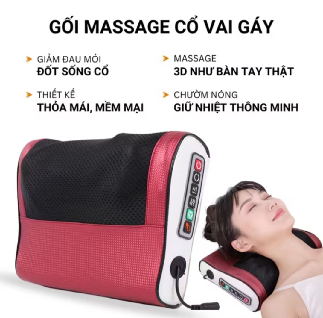 SIÊU PHẨM GỐI MASSAGE CỔ VAY GÁY 20 BI MASSAGE THƯ GIÃN HẾT ĐAU CỔ VAY GÁY