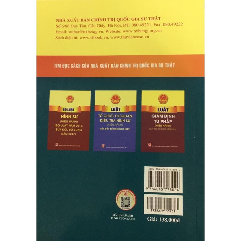 Sách Bộ luật Tố tụng Hình Sự Hiện Hành - Tái Bản Năm 2021 (NXB Chính Trị Quốc Gia Sự Thật)