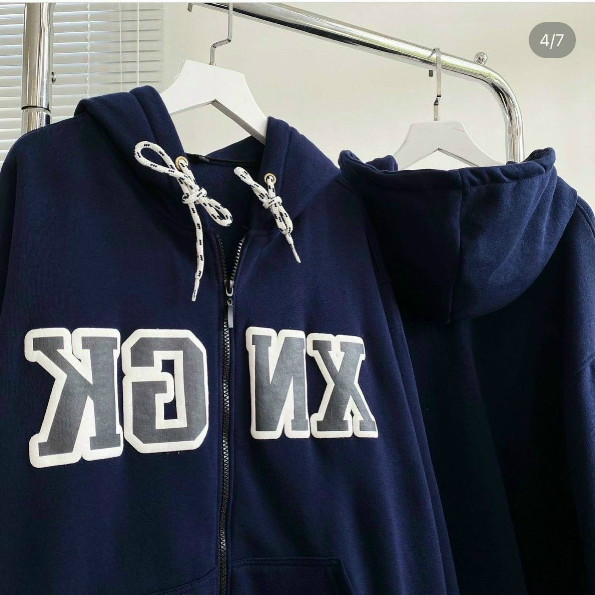 ÁO HOODIE - ÁO KHOÁC NỈ NGOẠI Dây full zip HOOIDE MỚI in chữ ngược GK-NX