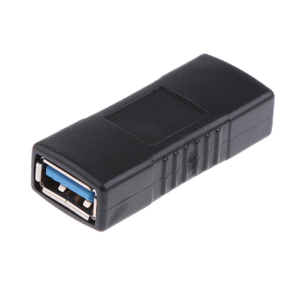Type A Female-Female USB3.0 Adapter Coupler Gender Changer Connector Black