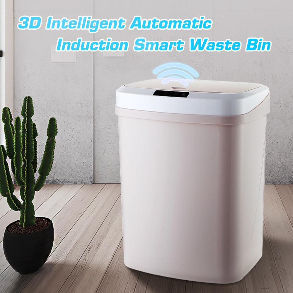 Thùng rác thông minh 15L có nắp cảm biến chuyển động rảnh tay tự động mở khi phát hiện có người đến gần nắp hoặc đập thùng