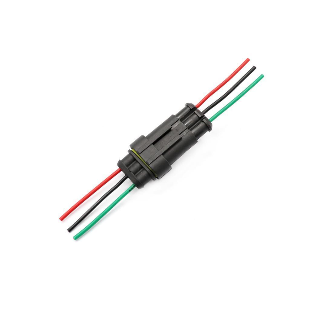 Support 3 Pin Way Car Auto Waterproof Electrical Connector Plug Socket Kit with Wire AWG Gauge Marine Pack of 5