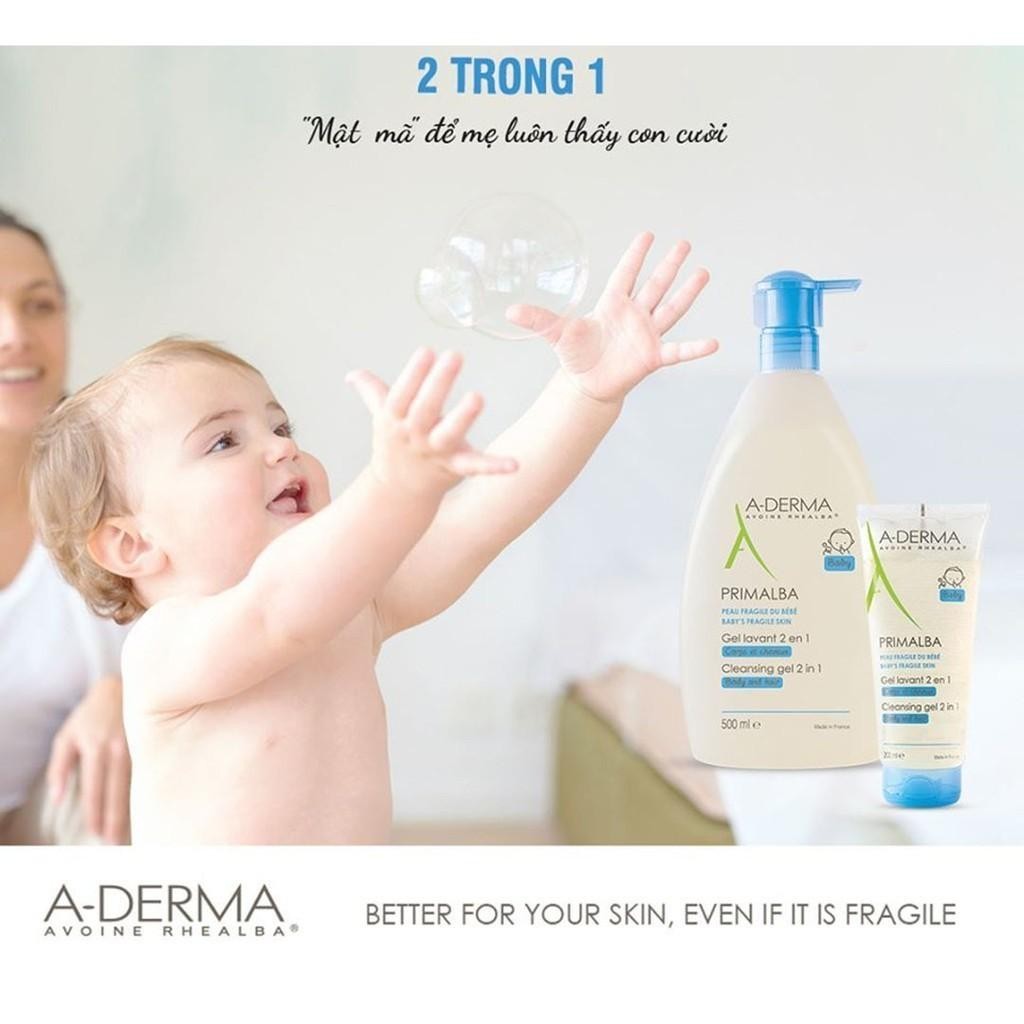 Sữa tắm gội toàn thân A-Derma Primalba Gentle Cleansing Gel baby 500ml