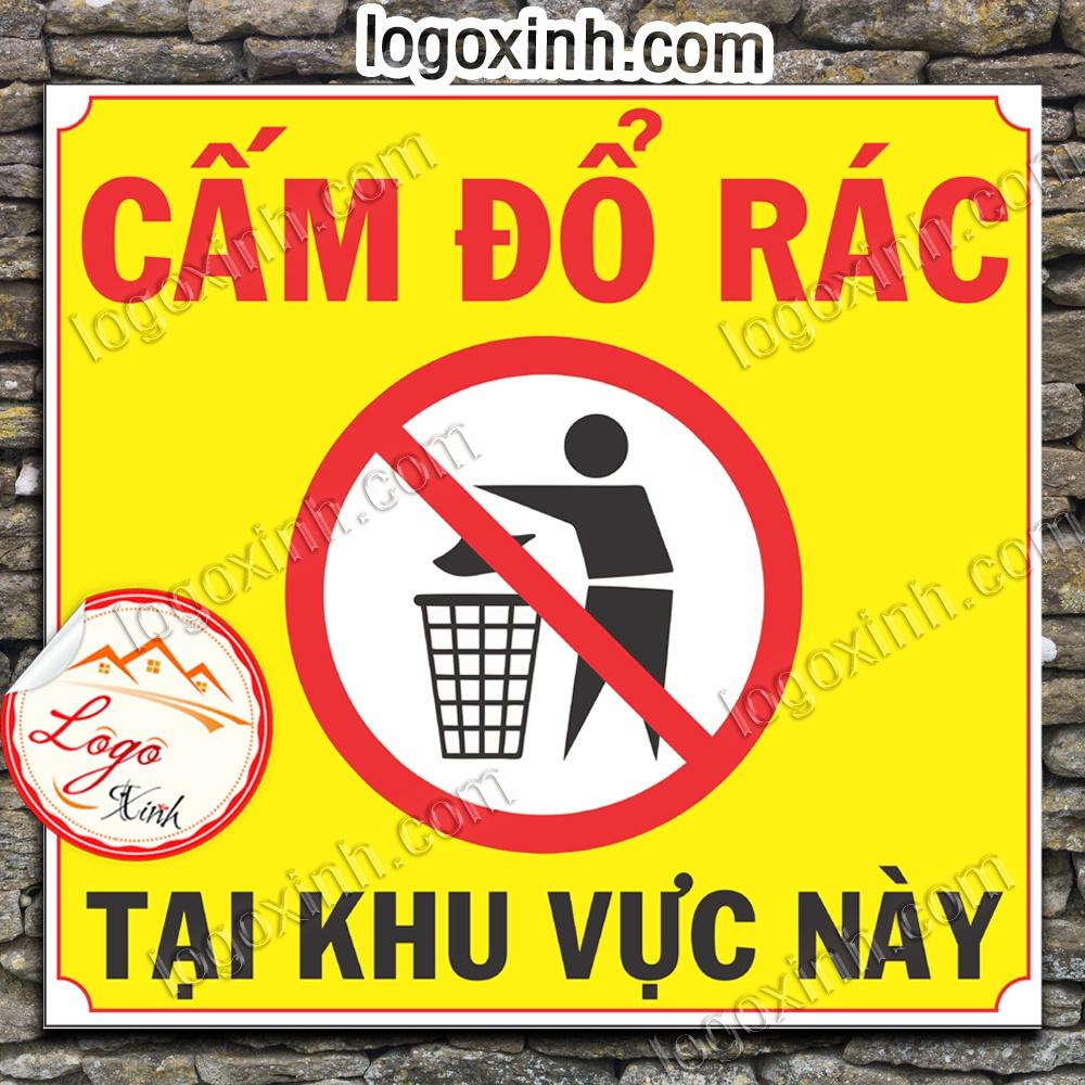 LOGO STICKER TEM DÁN CẤM ĐỔ RÁC BỪA BÃI TẠI KHU VỰC NÀY, GIỮ GÌN VỆ SINH CHUNG ĐỂ BẢO VỆ MÔI TRƯỜNG