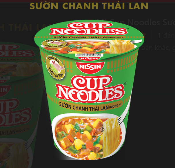 Mì sườn chanh Thái Lan Nissin Cup Noodles