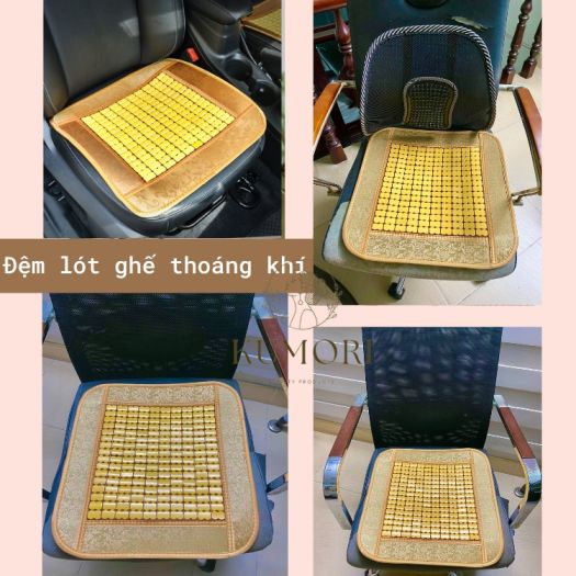 Đệm lót ghế ô tô - Miếng lót ghế ô tô, ghế văn phòng tre trúc tự nhiên - Lót ghế văn phòng giảm đau mỏi, thoáng khí - HENRYSA