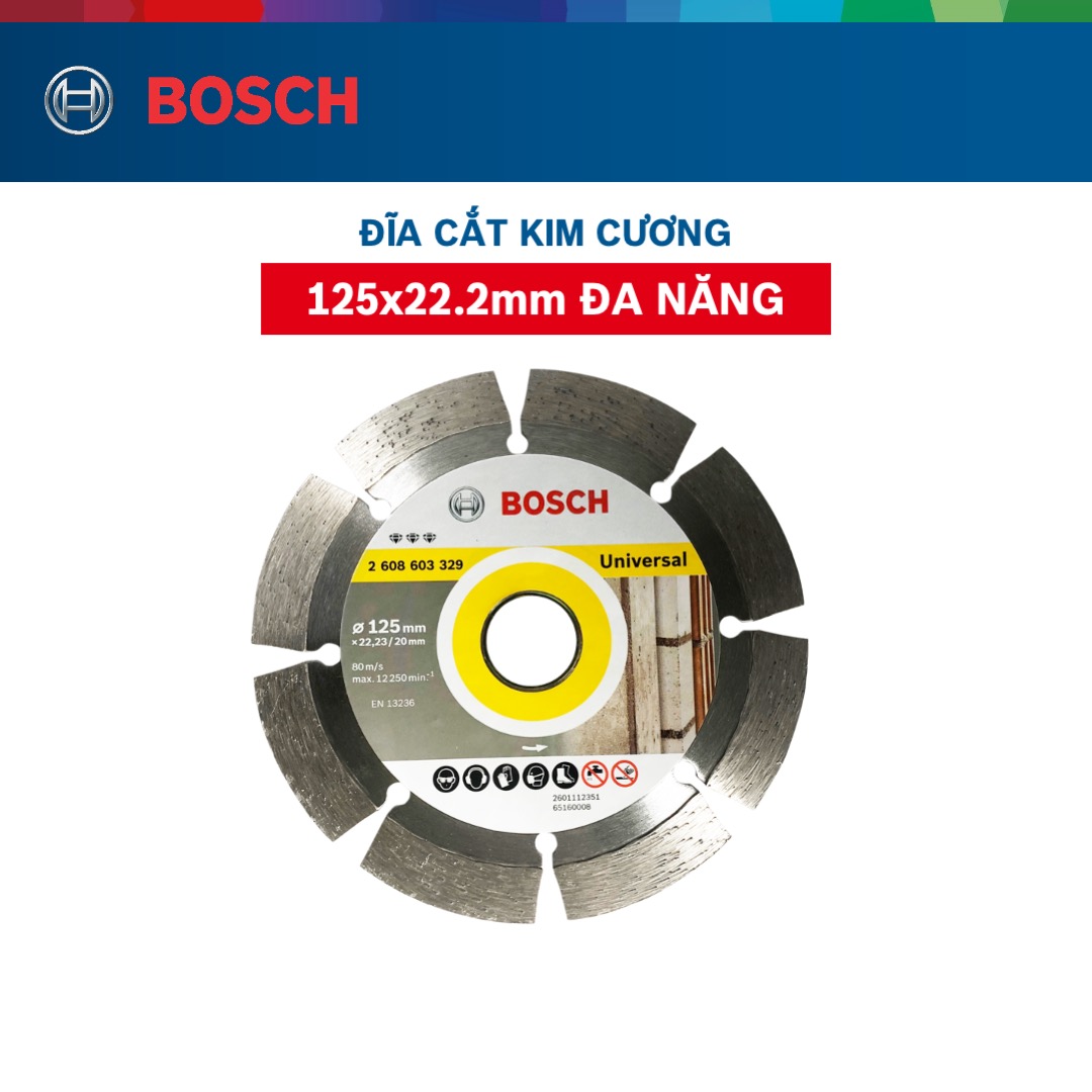 Đĩa cắt kim cương Bosch 125x22.2mm đa năng