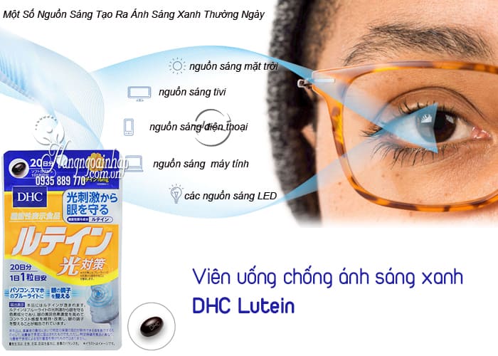 Thực phẩm bảo vệ sức khỏe Viên uống hỗ trợ bổ mắt và chống ánh sáng xanh DHC lutein Blue Protection 30 ngày