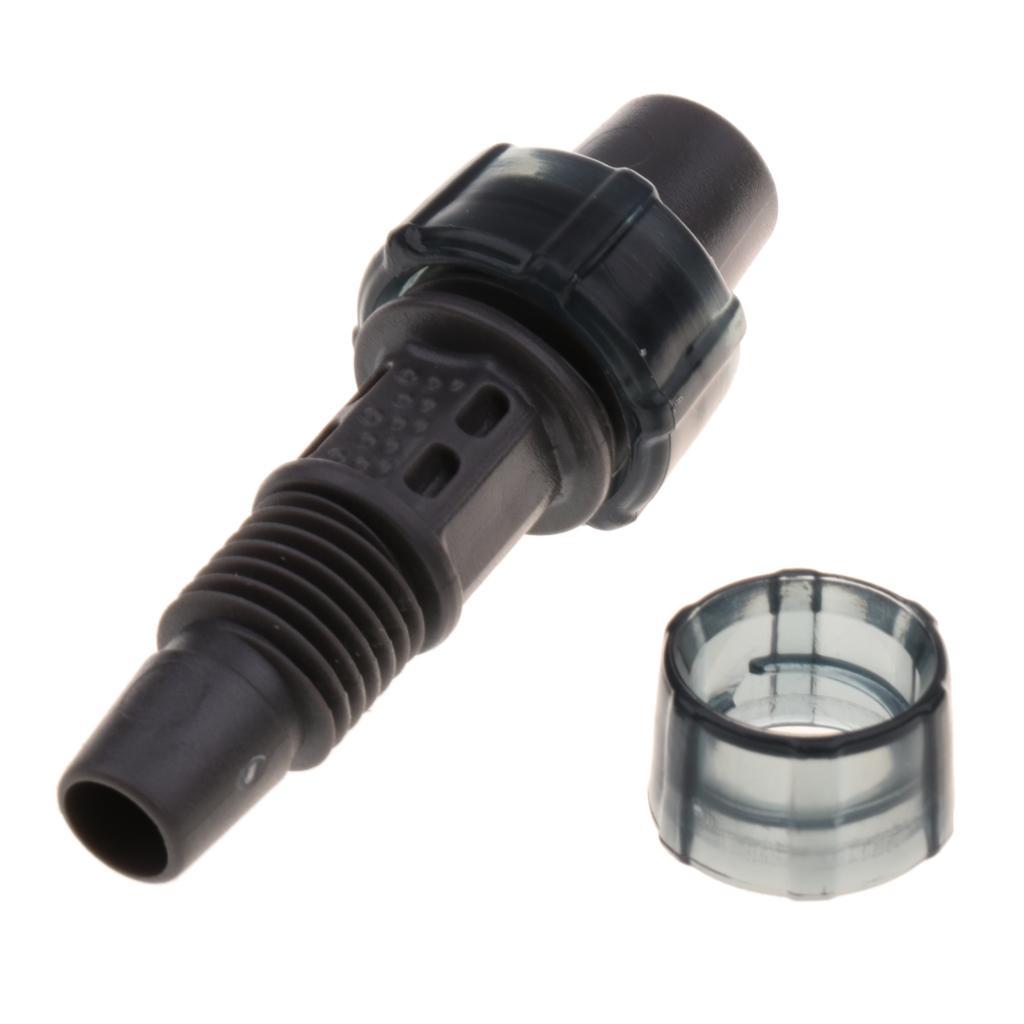 Black Plastic Aquarium Tank Water Flow Hose Pipe Tube Adapter Black
