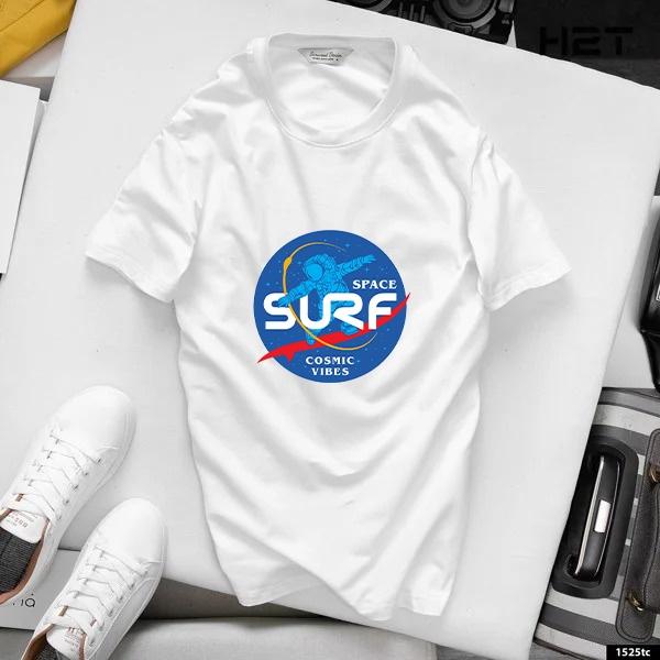 Áo thun Freeship unisex nam nữ, mẫu in Nasa Logo Surf, cổ tròn tay ngắn, vải cotton dày đẹp A103