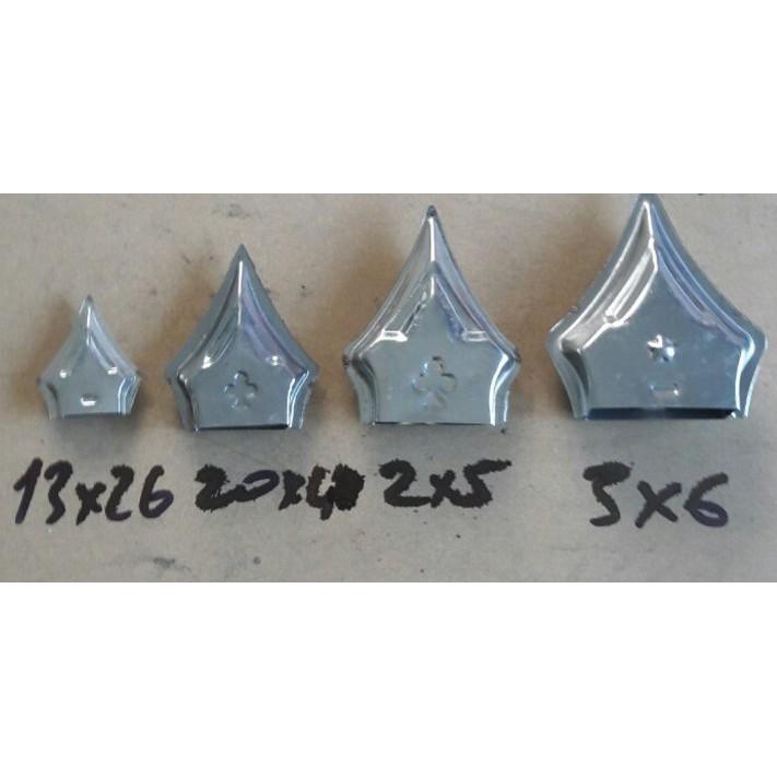 Bộ 50 chiếc nắp chụp đầu sắt hộp hàng rào cửa cổng 13x26