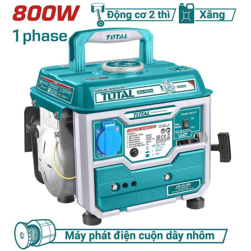 MÁY PHÁT ĐIỆN DÙNG XĂNG PHA NHỚT BH 12THÁNG TOTAL TP18001 - HÀNG CHÍNH HÃNG