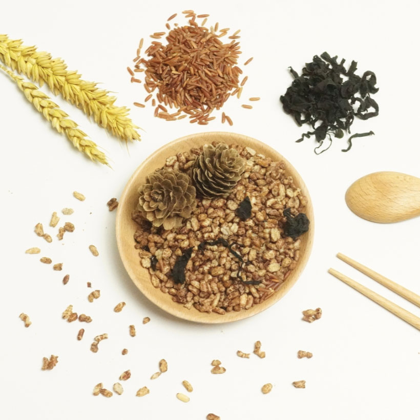Gạo Lứt Sấy Ăn Liền GUfoods 200g - Vị Rong Biển, Ăn vặt healthy, Ăn kiêng, Thực dưỡng, Eat clean