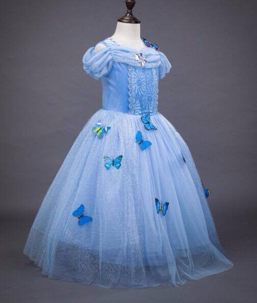 Đầm Hóa Trang Công Chúa Lọ Lem Cinderella Cho Bé Gái Màu Xanh - HMQ31