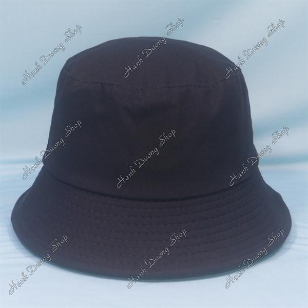 Nón tai bèo mũ bucket vành nhỏ thêu chữ Nhàm Nhang Nhồ (Làm Giang Hồ) - Đen