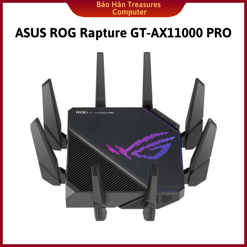 Wireless Routers Tri-band WiFi 6 ASUS ROG Rapture GT-AX11000 PRO gaming router 2.5G port - Hàng Chính Hãng