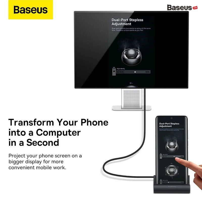 Hub Mở Rộng Đa Năng Baseus Mate Docking Type-C Mobile Phone Intelligent HUB Docking Station Pro - hàng chính hãng