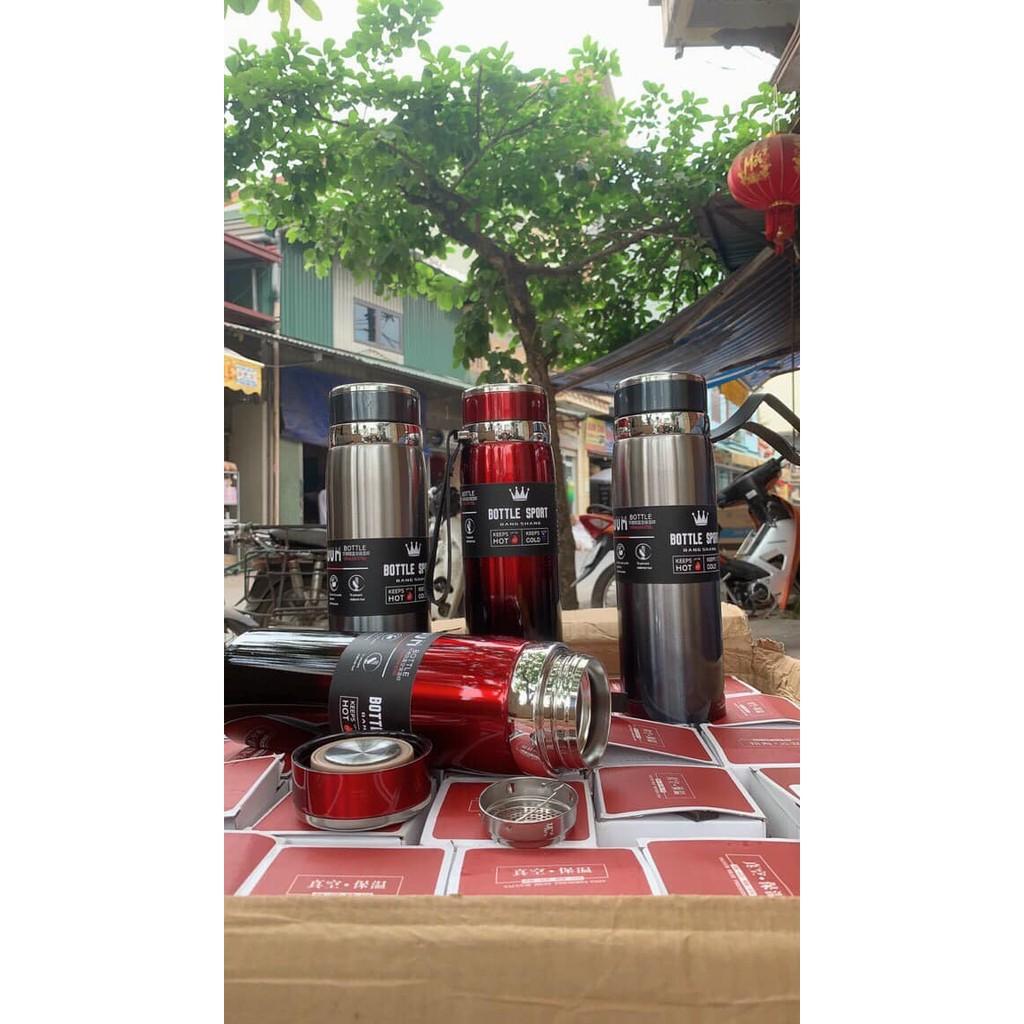 BÌNH GIỮ NHIỆT RUỘT INOX 1000ML CÓ QUAI XÁCH TIỆN DỤNG