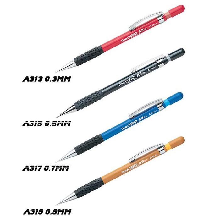 Bút Chì Kim Kỹ Thuật Pentel 120 A3 | A313 A315 A317 | Ngòi Bút Bằng Thép Chắc Chắn | Hạn Chế Gãy Ngòi | Mechanical Pencil | 4 Cỡ Ngòi