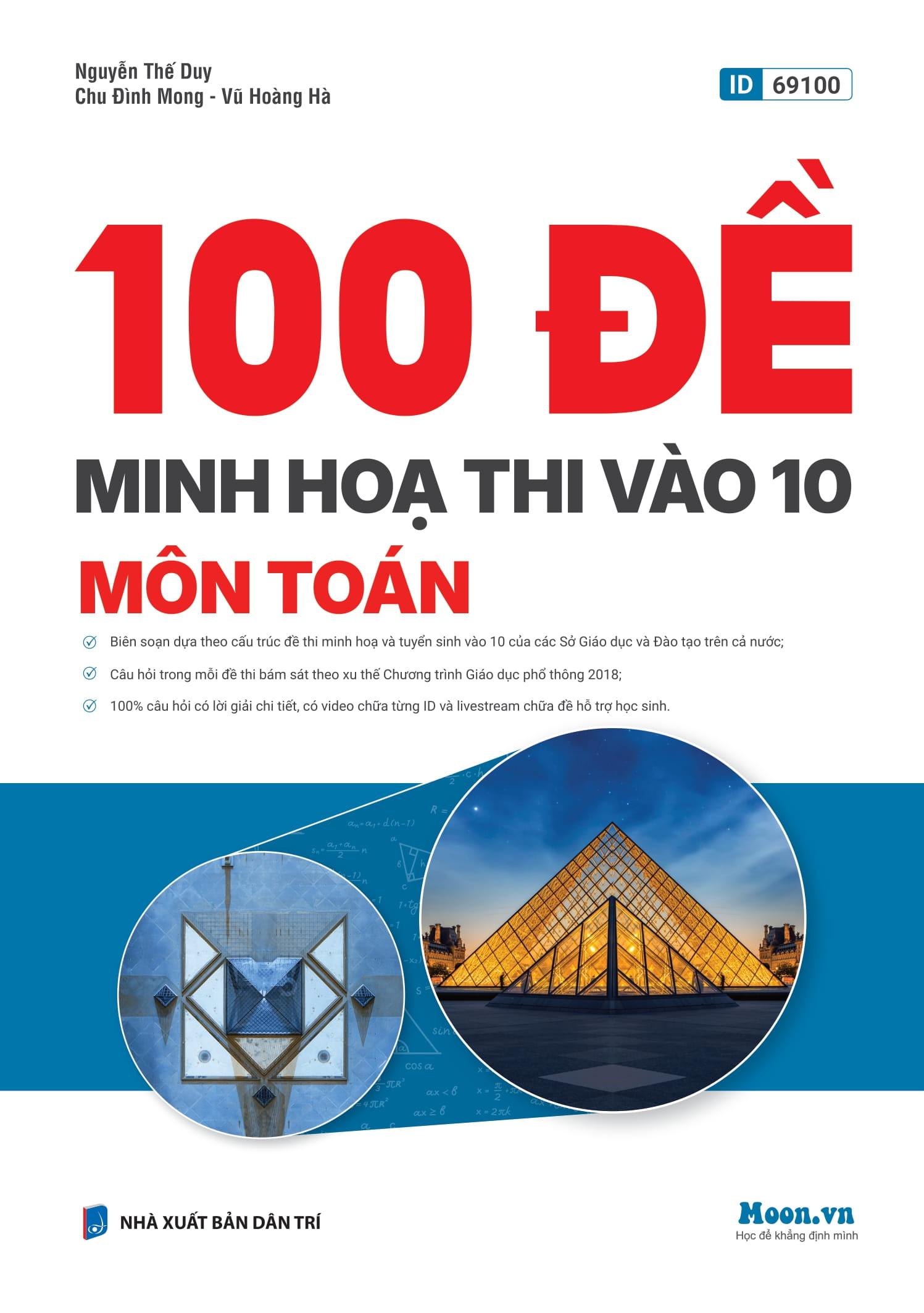 Sách - 100 Đề Minh Họa Thi Vào 10 - Môn Toán