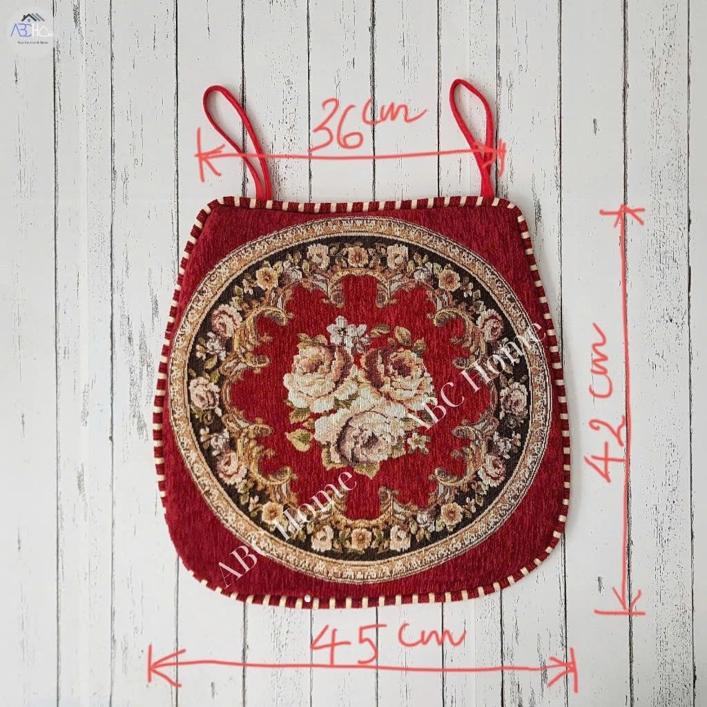 Đệm Lót Ghế Hoa Văn Cổ Điển Có Dây Buộc – Nệm Ngồi Dày Dặn Chống Trượt, Trang Trí Ghế Gỗ, Ghế Ăn, Ghế Sofa - HÀNG CHÍNH HÃNG MINIIN