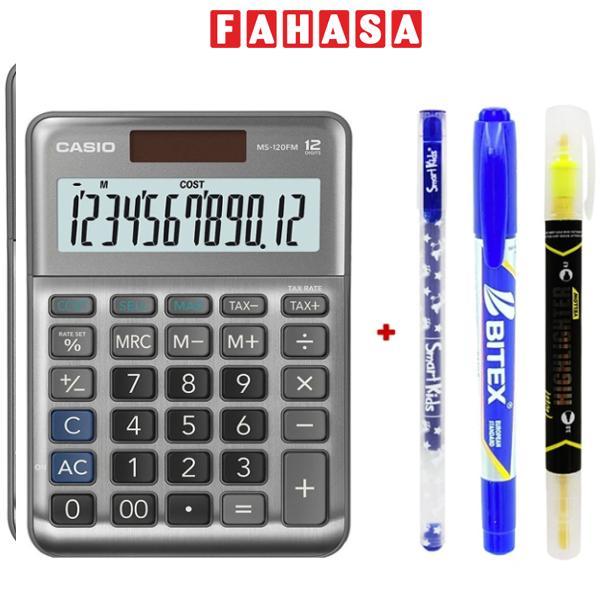 Máy Tính Văn Phòng Casio MS - 120FM - Màu Xám - Kèm Quà Chất