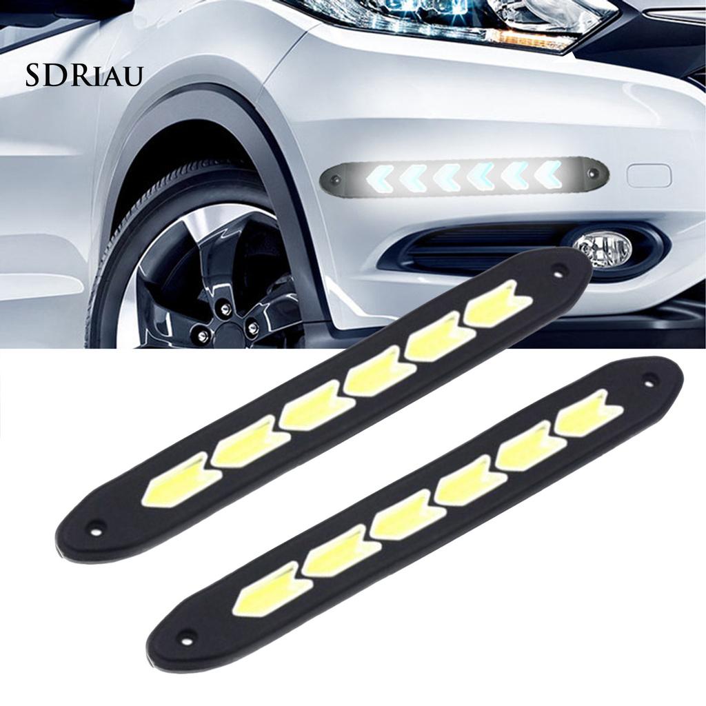 2 Đèn Led Ban Ngày Cob Silicon 12v Cho Xe Hơi