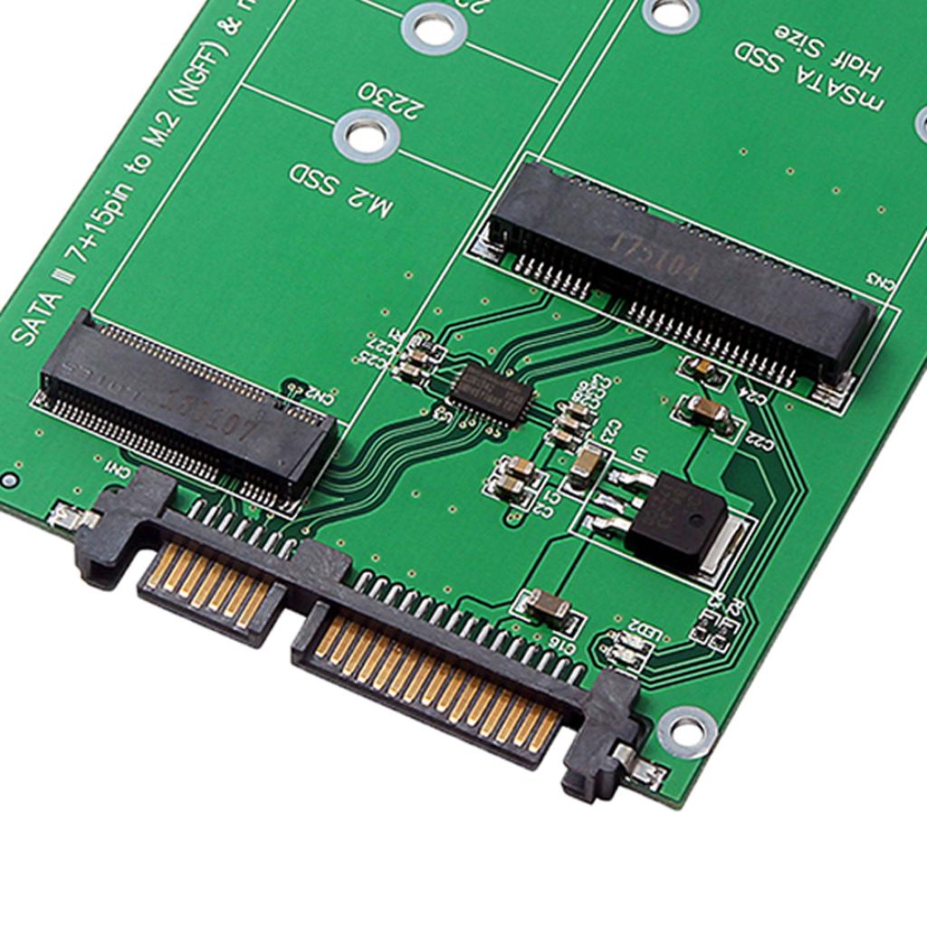 NGFF M.2 B KEY / mSATA SSD Solid State Drive to 2.5'' SATA Adapter Card