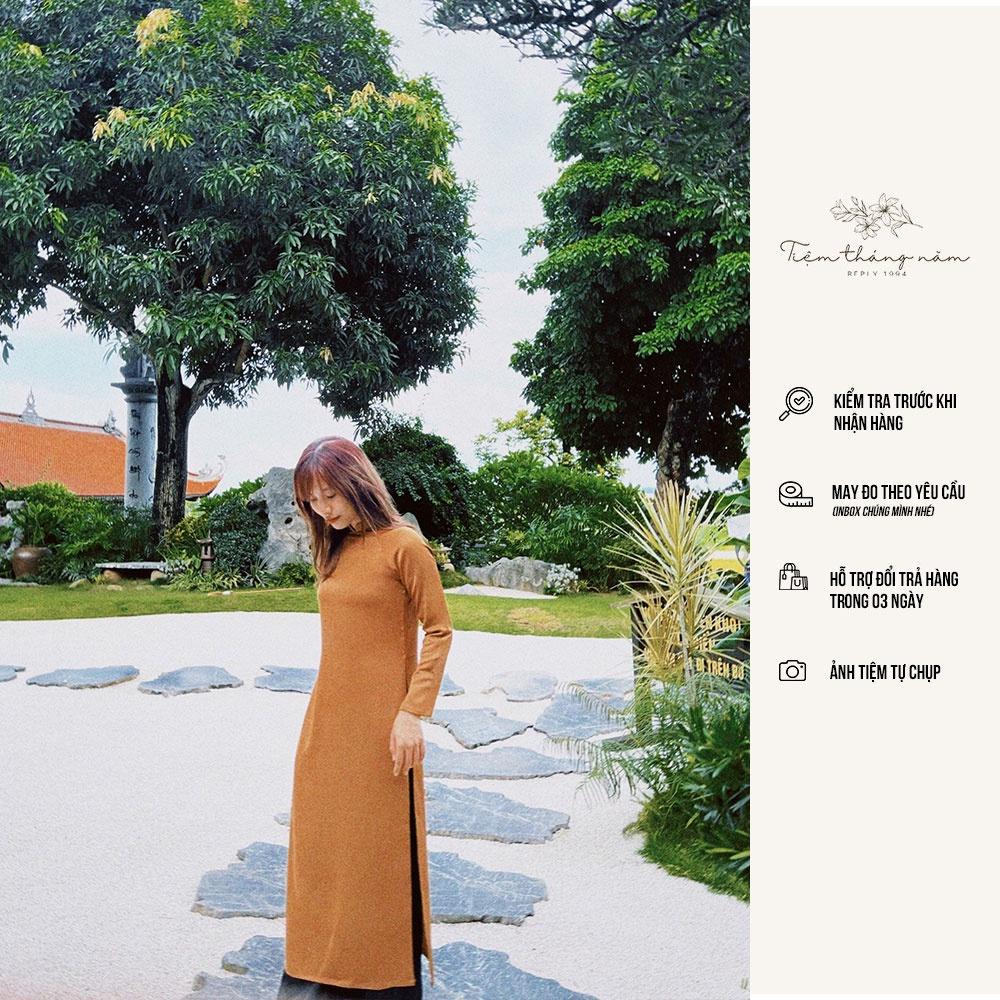 Áo dài xưa dáng suông - màu Nâu