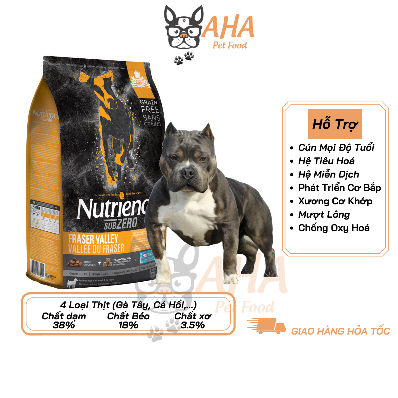 Thức Ăn Cho Chó Bully Nutrience Original Bao 5kg Phát Triển Cơ Bắp - Thịt Cừu, Rau Củ, Trái Cây