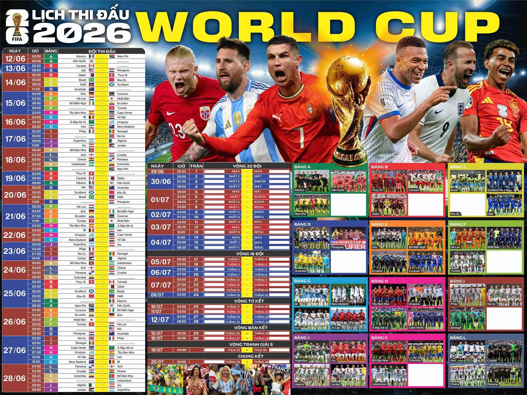 Sách - Poster Lịch Thi Đấu FIFA World Cup 2026