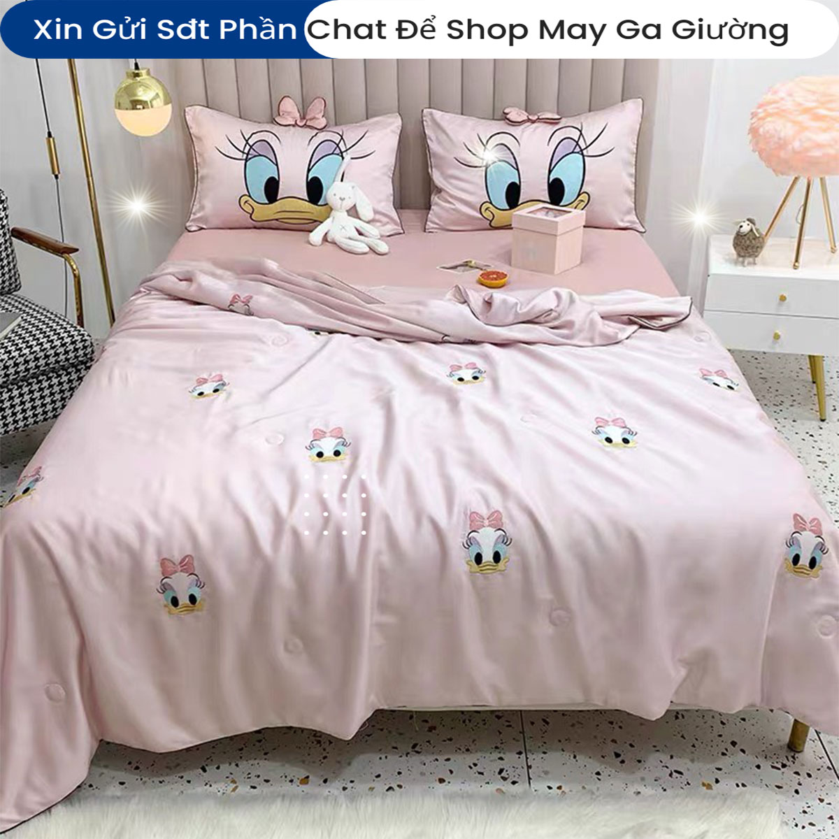 Bộ Chăn Ga Gối Lụa Tencel Cao Cấp Chuẩn Khách Sạn 5 Sao Bộ Ga Ra Drap Đệm Chăn Chần Bông Cao Cấp