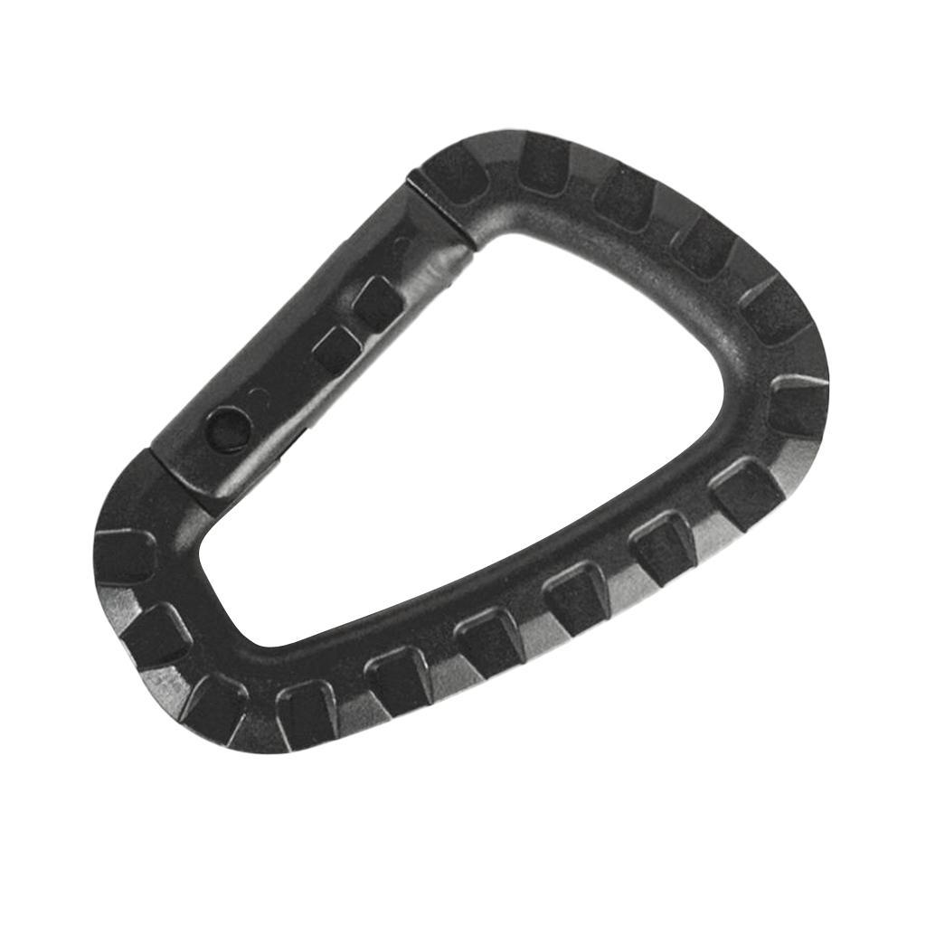 4x3 Pieces Carabiner Clip Keychain Outdoor Backpack Snap Hook Black