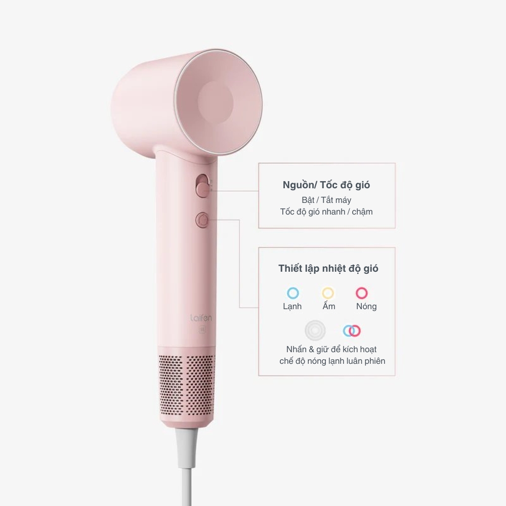 Máy sấy tóc ion âm tốc độ cao Laifen - phiên bản SE