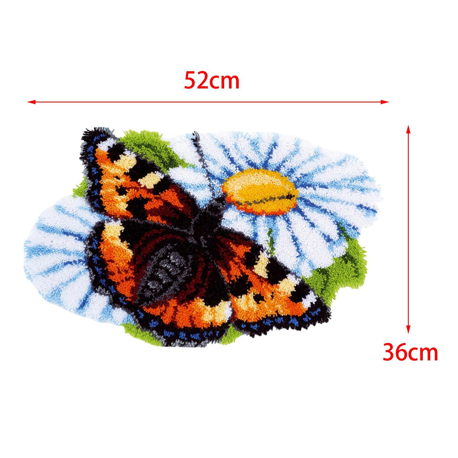 Creative Latch Hook Rug Kits Handcraft Crocheting DIY Unfinished Cross Stitch for Carpet Cushion Doormat Accessories Adults and Kids