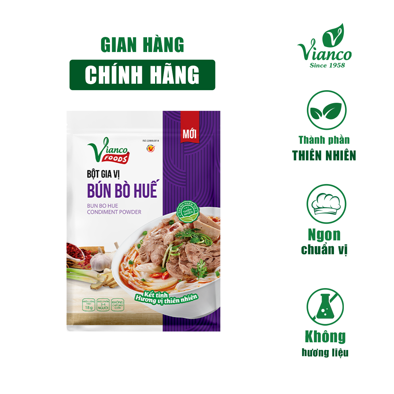 Bột Gia Vị Bún Bò Huế ViancoFoods 18gr