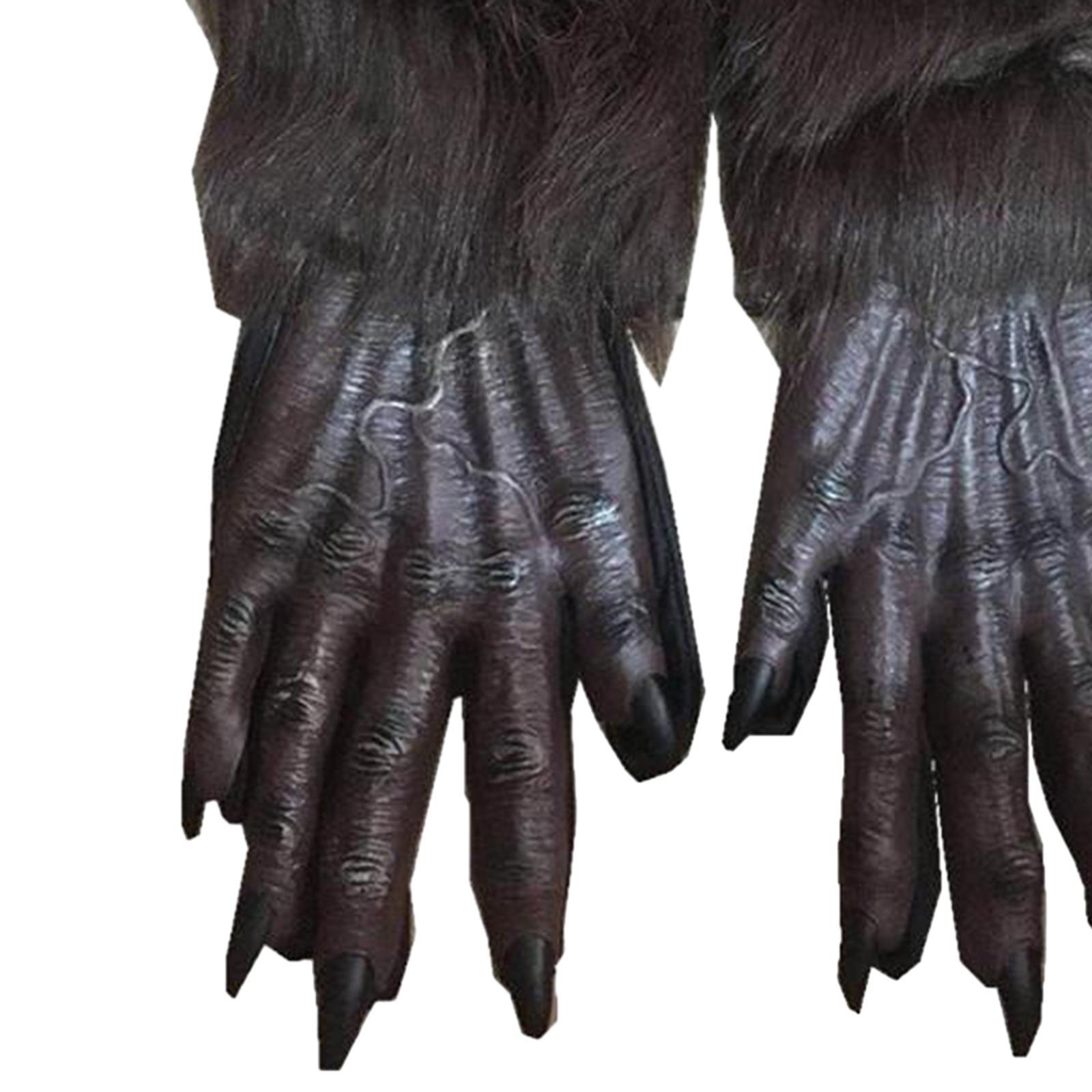 Halloween Werewolf Gloves Adult Dressing up for Photo Props Themed Party Bar