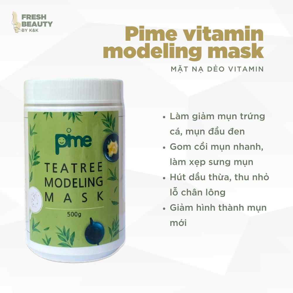 [Size to] Mặt nạ dẻo trà xanh Pime Tea Tree Modeling Mask giảm mụn, hút và kiềm dầu 250g