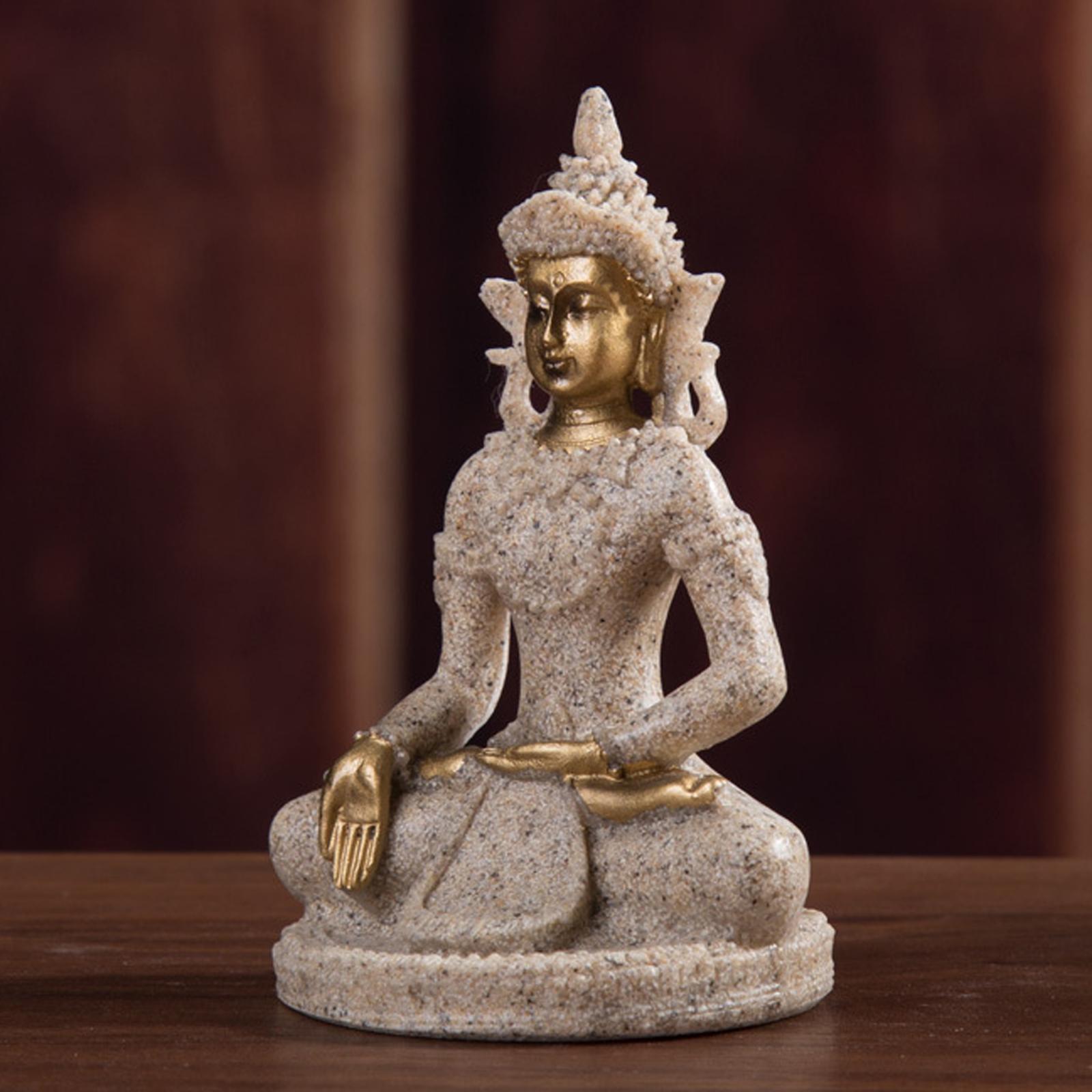 Small Meditating THAI BUDDHA Statue Figurine Home Yoga Zen Altar Decoration