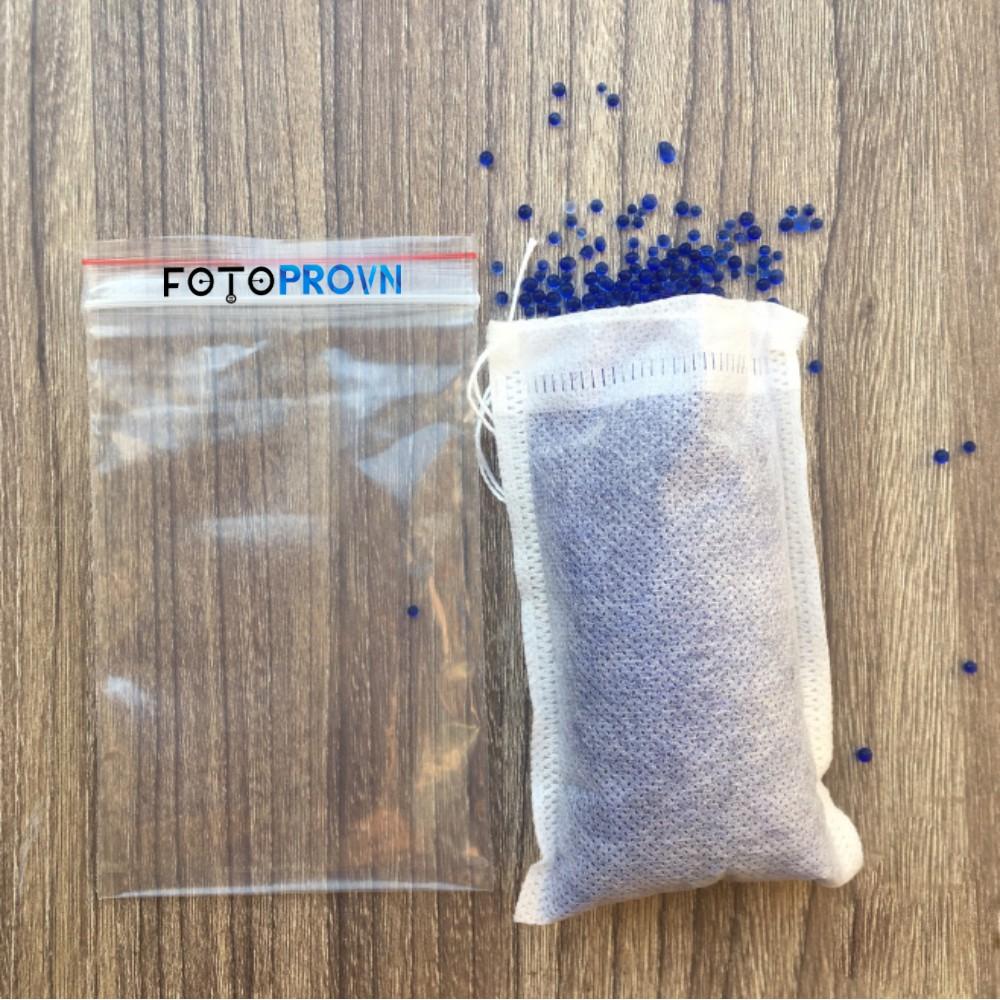 Gói 100g và 200g hạt chống ẩm, hạt hút ẩm màu xanh cho máy ảnh